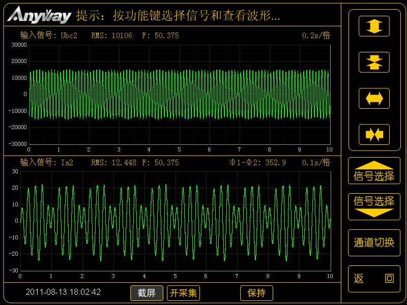 变频电量波形示例_定子叠频法热试验电压电流波形