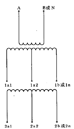 有两个多抽头二次绕组的单相电压互感器