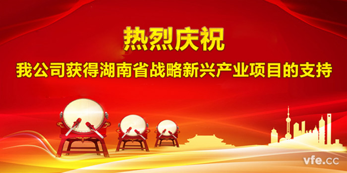 热烈庆祝我公司获得湖南省战略新兴产业项目的支持