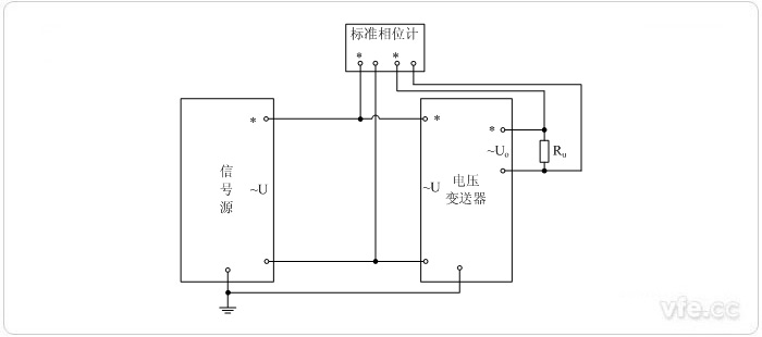 交流电压输出型电压变送器相位误差校准接线图