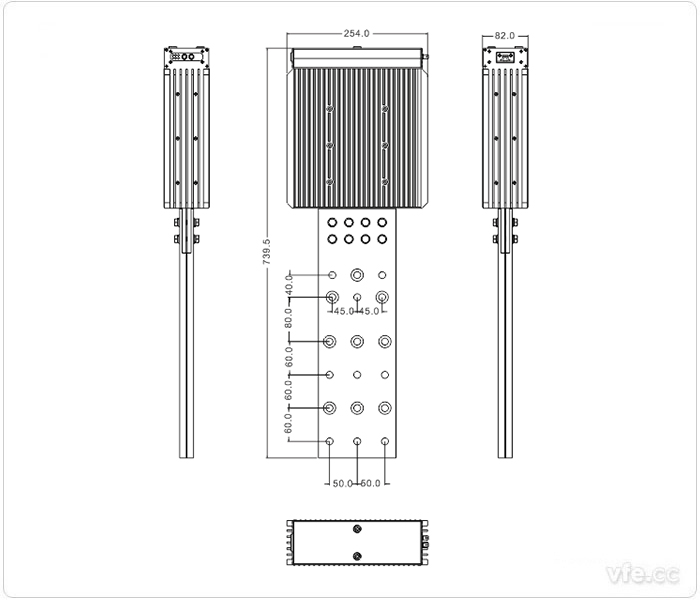 1000A、1500A、2000A刀片式SP变频功率传感器外形尺寸(单位：mm)