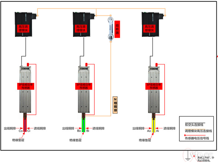 高压变频功率传感器接线示意图