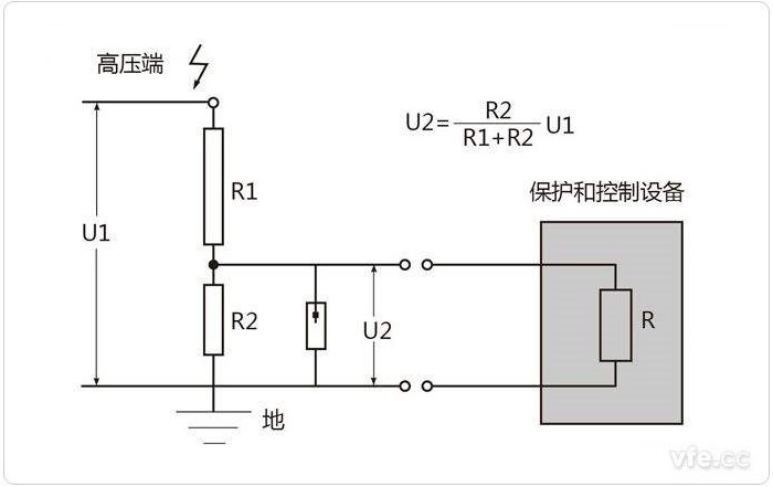 电阻分压器原理图