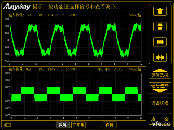 变频器典型的输入测波形